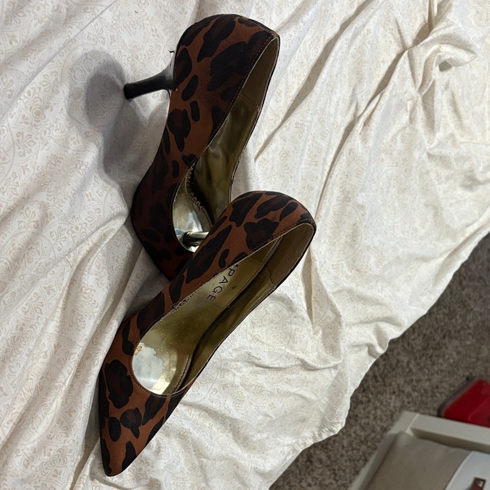 Rampage Leopard Print Heels in Brown and Black